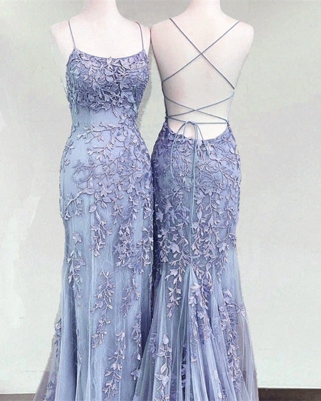 Mermaid Periwinkle Prom Dress Lace Up Back Lisposa Mermaid Periwinkle Prom Dress Lace Up Back Lisposa