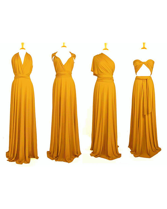 Mustard Yellow Bridesmaid Dresses Convertible