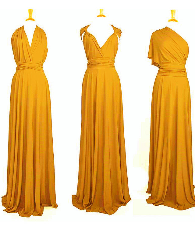 Mustard Yellow Bridesmaid Dresses Convertible