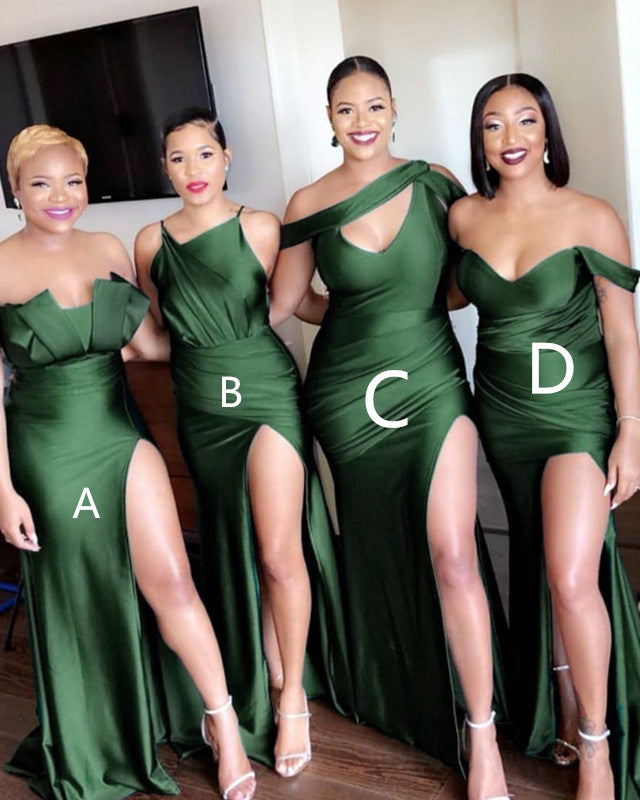 Olive Green Bridesmaid Mermaid Dresses