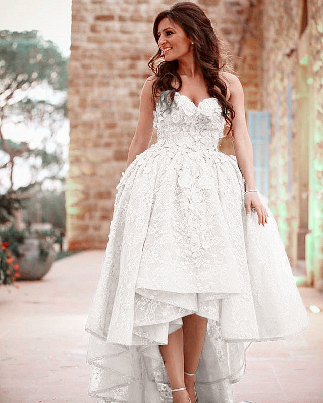 Ivory Wedding Dress Front Short Long Back