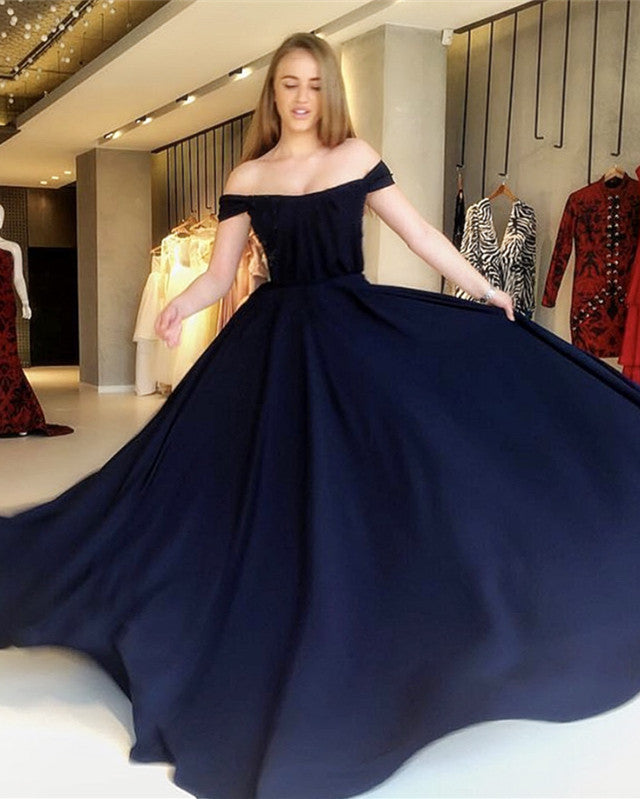 Navy Blue Prom Long Dresses