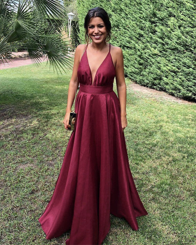 Burgundy Prom Dresses Long