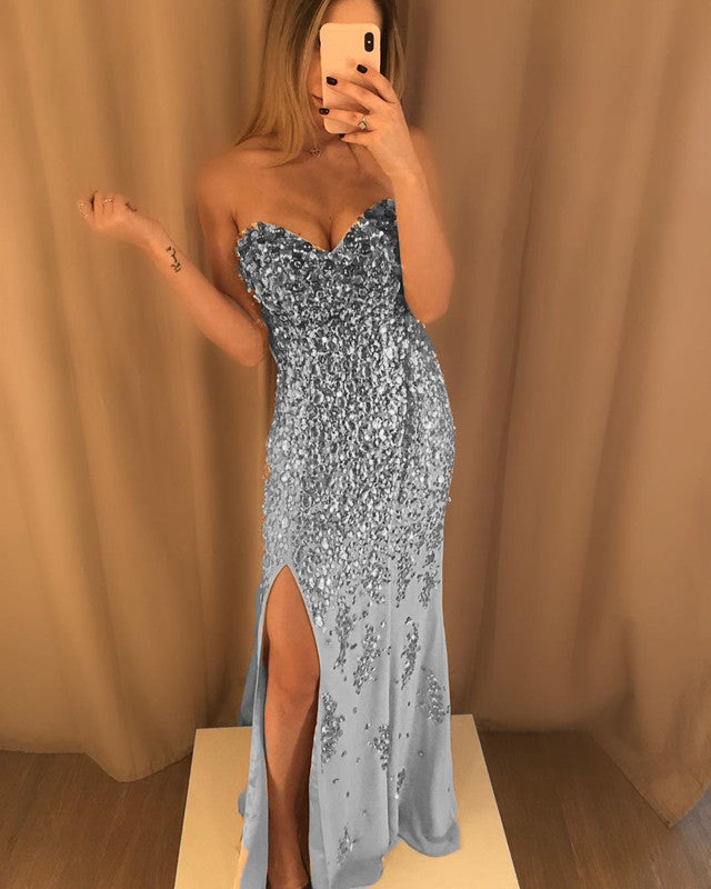 Silver Mermaid Crystal Dresses