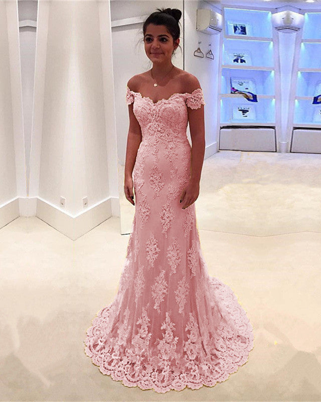 Lace Embroidery Prom Dresses Mermaid Off Shoulder Lisposa Lace Embroidery Prom Dresses Mermaid Off Shoulder Lisposa