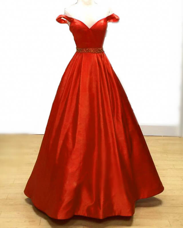 Orange Ball Gown Satin Off The Shoulder Prom Dress Lisposa Orange Ball Gown Satin Off The Shoulder Prom Dress Lisposa