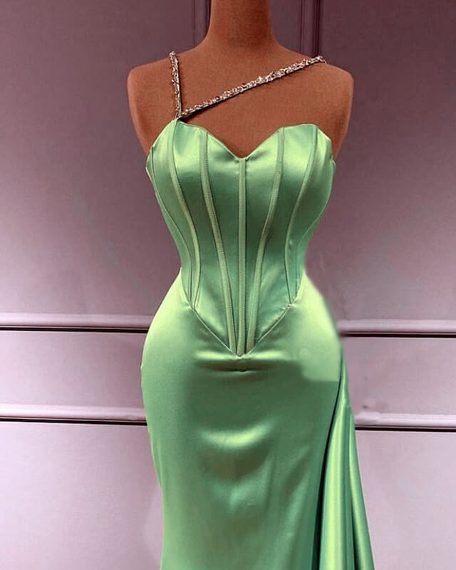 Mermaid Sage Corset Slit Dress