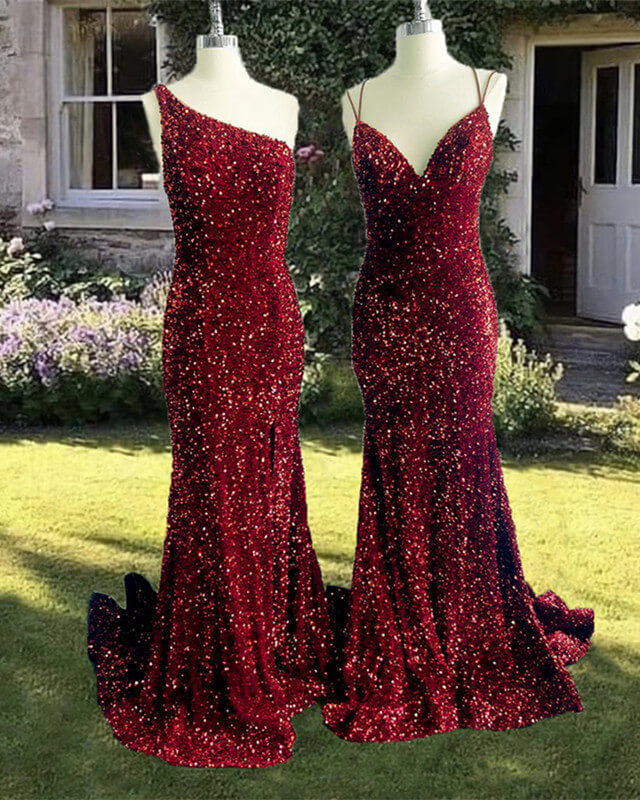Mermaid Maroon Sequin Formal Dress Lisposa Mermaid Maroon Sequin Formal Dress Lisposa