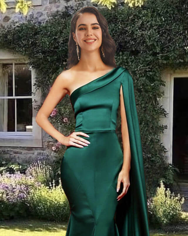 Mermaid One Shoulder Satin Gown