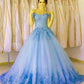 Tulle Ball Gown Off The Shoulder Quinceanera Dresses Lace Embroidery