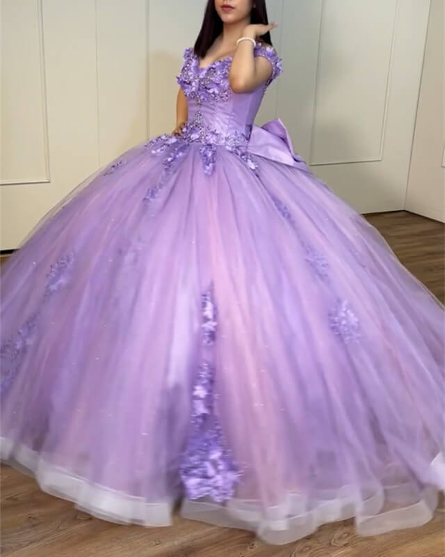 Dusty Pink Tulle Quinceanera Dresses Embroidery Ball Gown