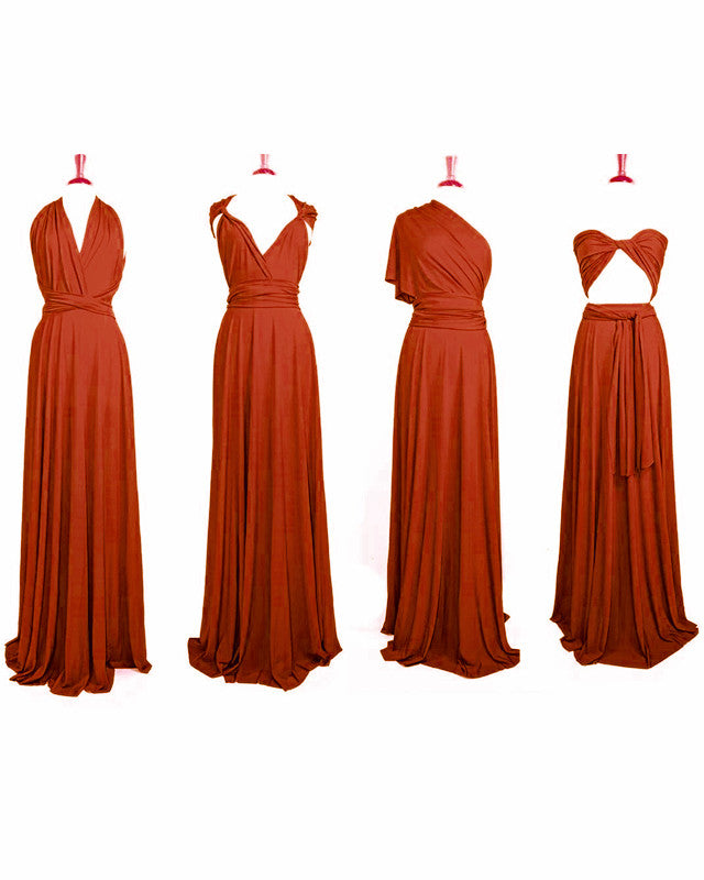 Rust Bridesmaid Dresses Convertible