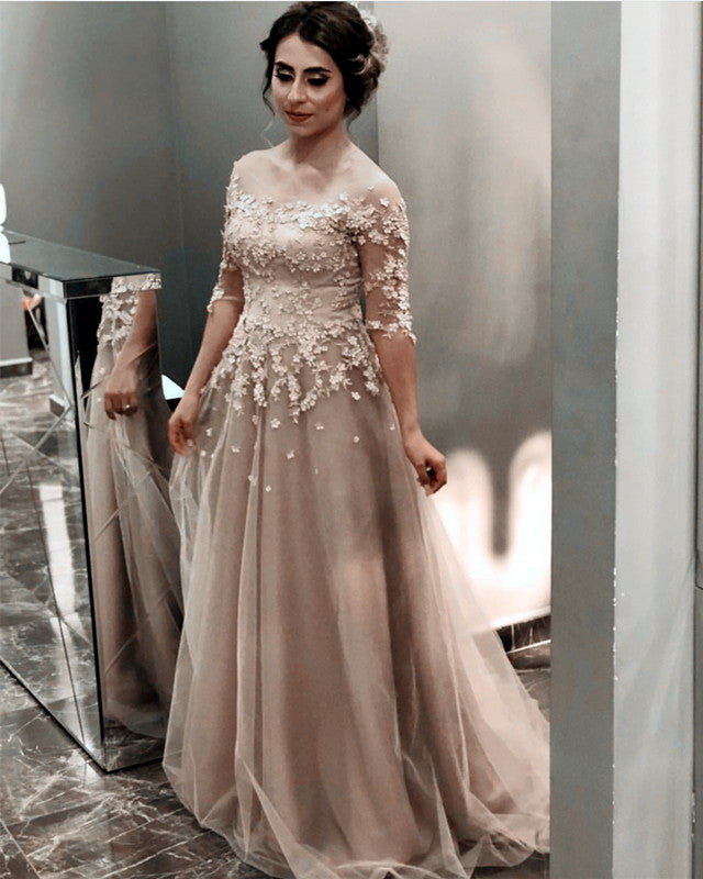 Elegant Tulle Bridesmaid Dresses With Lace Sleeves Lisposa Elegant Tulle Bridesmaid Dresses With Lace Sleeves Lisposa