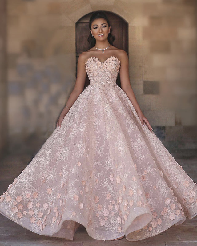 Uniue Pink Lace Wedding Dresses Strapless Lisposa Uniue Pink Lace Wedding Dresses Strapless Lisposa