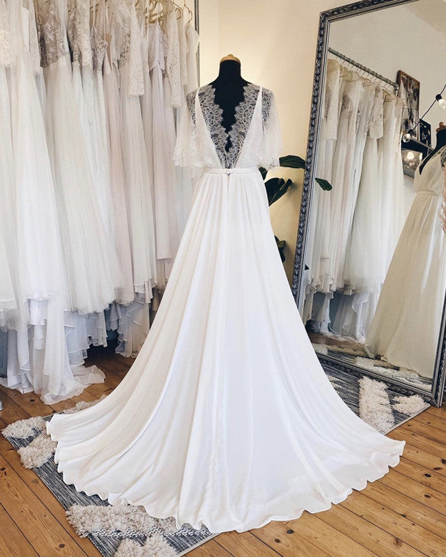Beach Wedding Dress With Sleeves