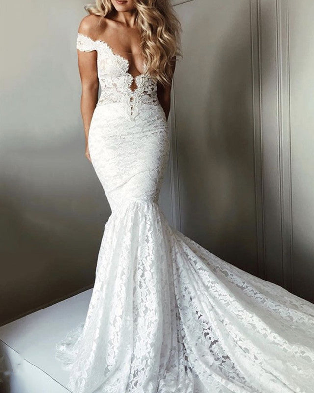 Bohomian Lace Mermaid Wedding Dresses