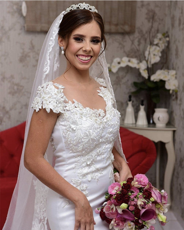 Illusion Neck Wedding Dress