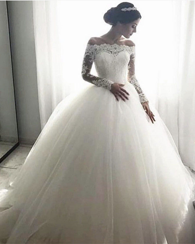 Sheer Sleeves Wedding Dress