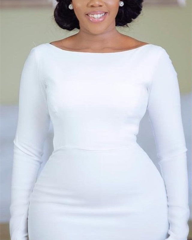 Plus Size Mermaid Wedding Dress Long Sleeves