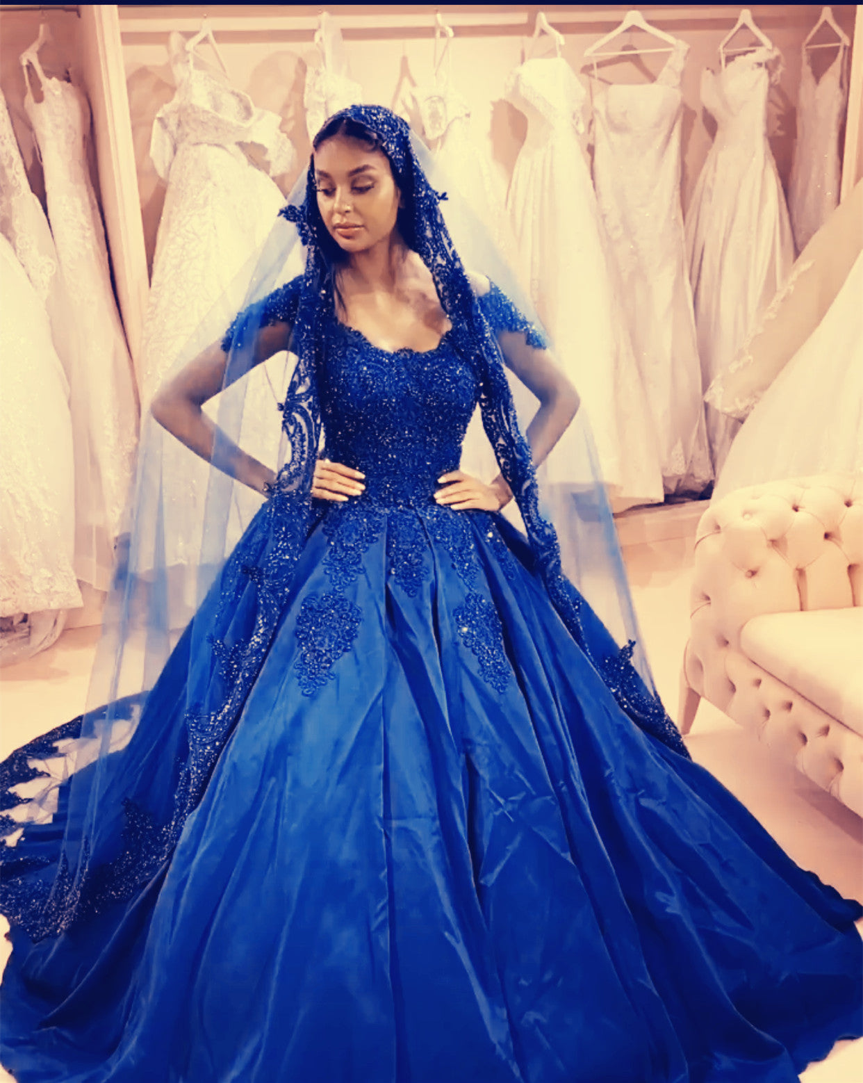 Royal Blue Wedding Dress For Bride