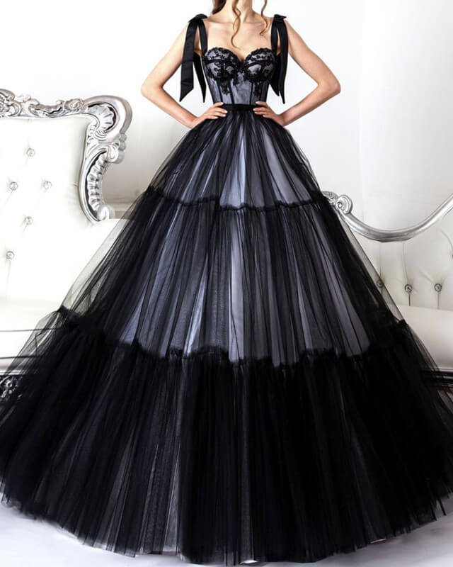Black Tulle Sweetheart Corset Appliques Wedding Dresses Lisposa Black Tulle Sweetheart Corset Appliques Wedding Dresses Lisposa