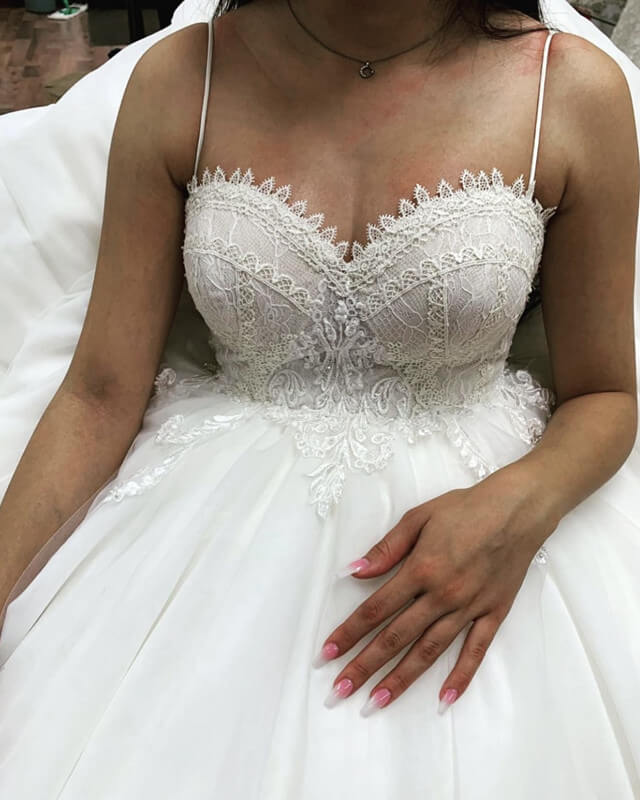 Tulle Ball Gown Lace Corset Top Wedding Dress