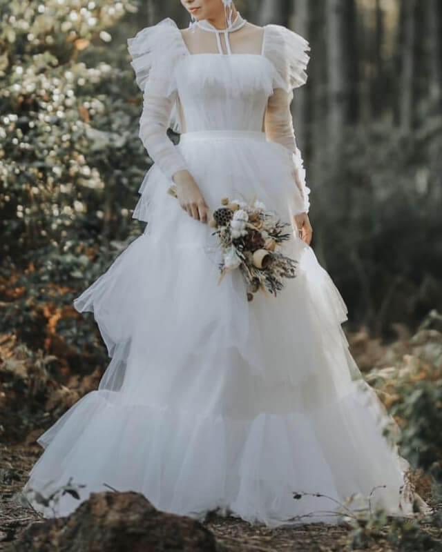 White Tulle Fairycore Wedding Dress Lisposa White Tulle Fairycore Wedding Dress Lisposa