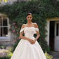 Audrey | Simple Satin Off Shoulder Wedding Dress
