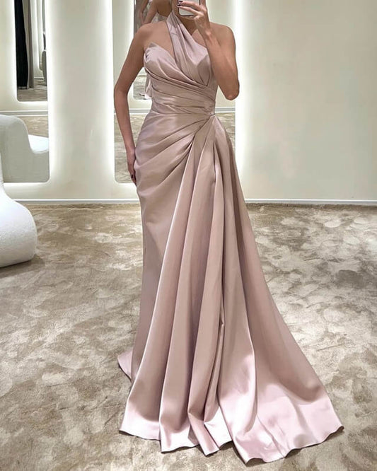 Dusty Rose Satin Bridesmaid Dresses