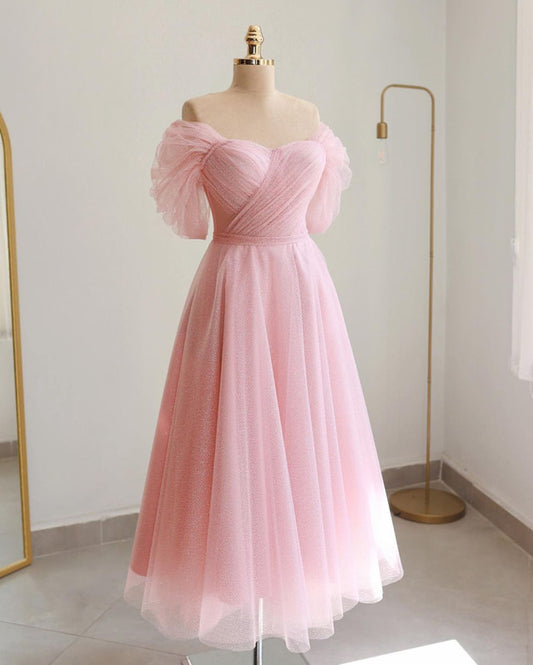Pink Midi Homecoming Dress
