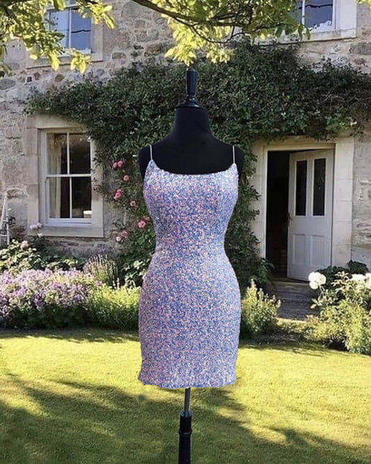 strapless sequined sheath homecoming dress