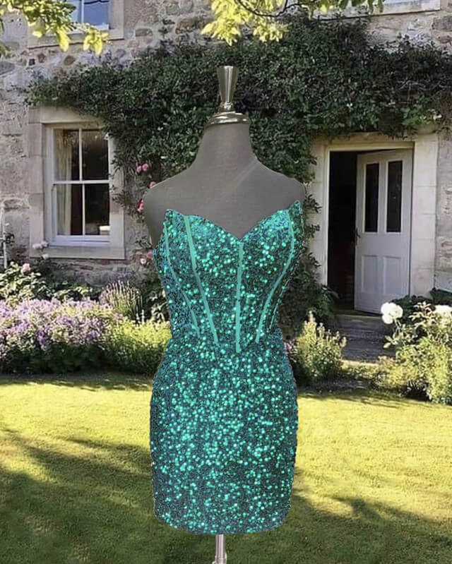 Short Green Homecoming Dress