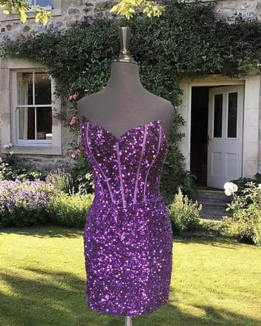 Short Purple Prom Dress 2024