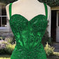Short Green Sequin Pattern Homecoming Dress