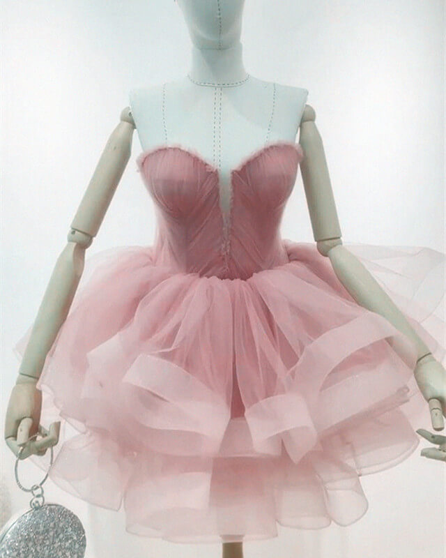 Pink Corset Homecoming Dress