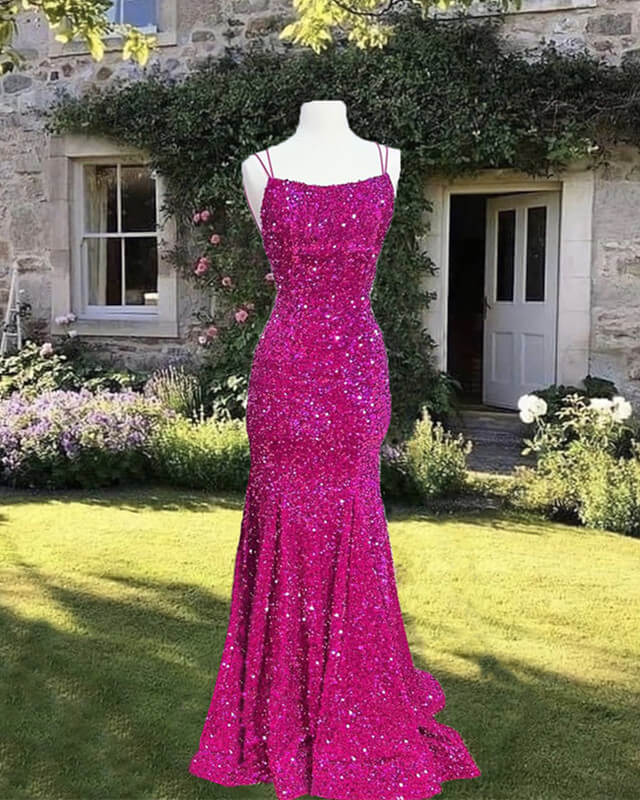 Mermaid Fuchsia Sequin Dress