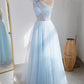 Light Blue Tulle One Shoulder Dress