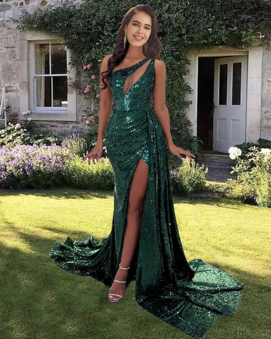 Mermaid Emerald Green Sequin Gown