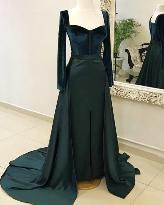 Velvet Long Sleeve Gown