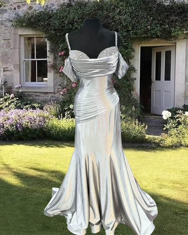 Mermaid Silver Prom Dress 2024