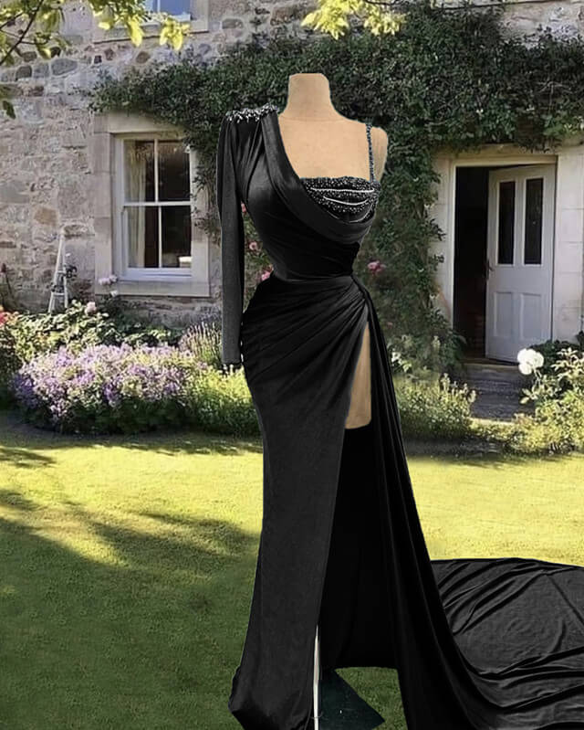 Black Velvet Prom Dress 2024