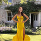 Gold Mermaid Sweetheart Split Dress