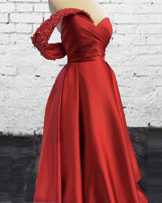 Red Satin Formal Gown