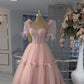 Pink Tulle Prom Dress 2024