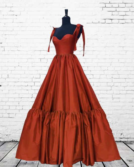 Burnt Orange Prom Dress 2024