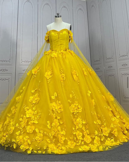 Bright Yellow Quinceanera Dress