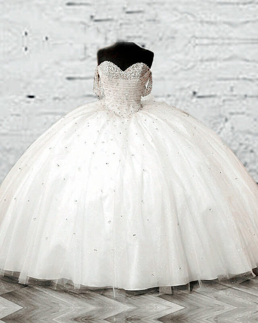 White Tulle Quinceanera Dress