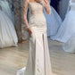 Mermaid Removable Train Wedding Dress With Sleeves
