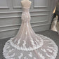 Mermaid Ivory Lace And Nude Wedding Dress