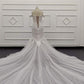 Mermaid Ivory Lace Embroidery Tulle Wedding Dress